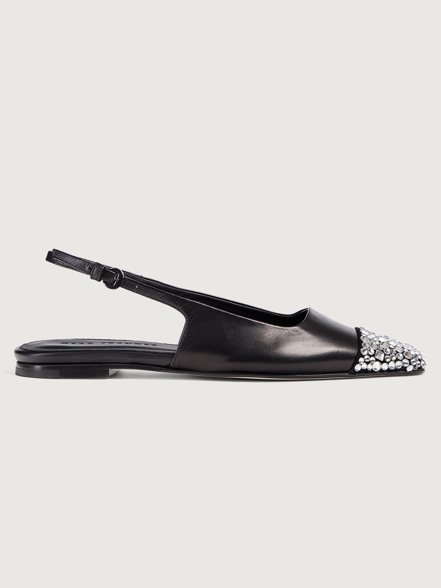 Tia w/ Crystals Slingback | Black W/ Crystals