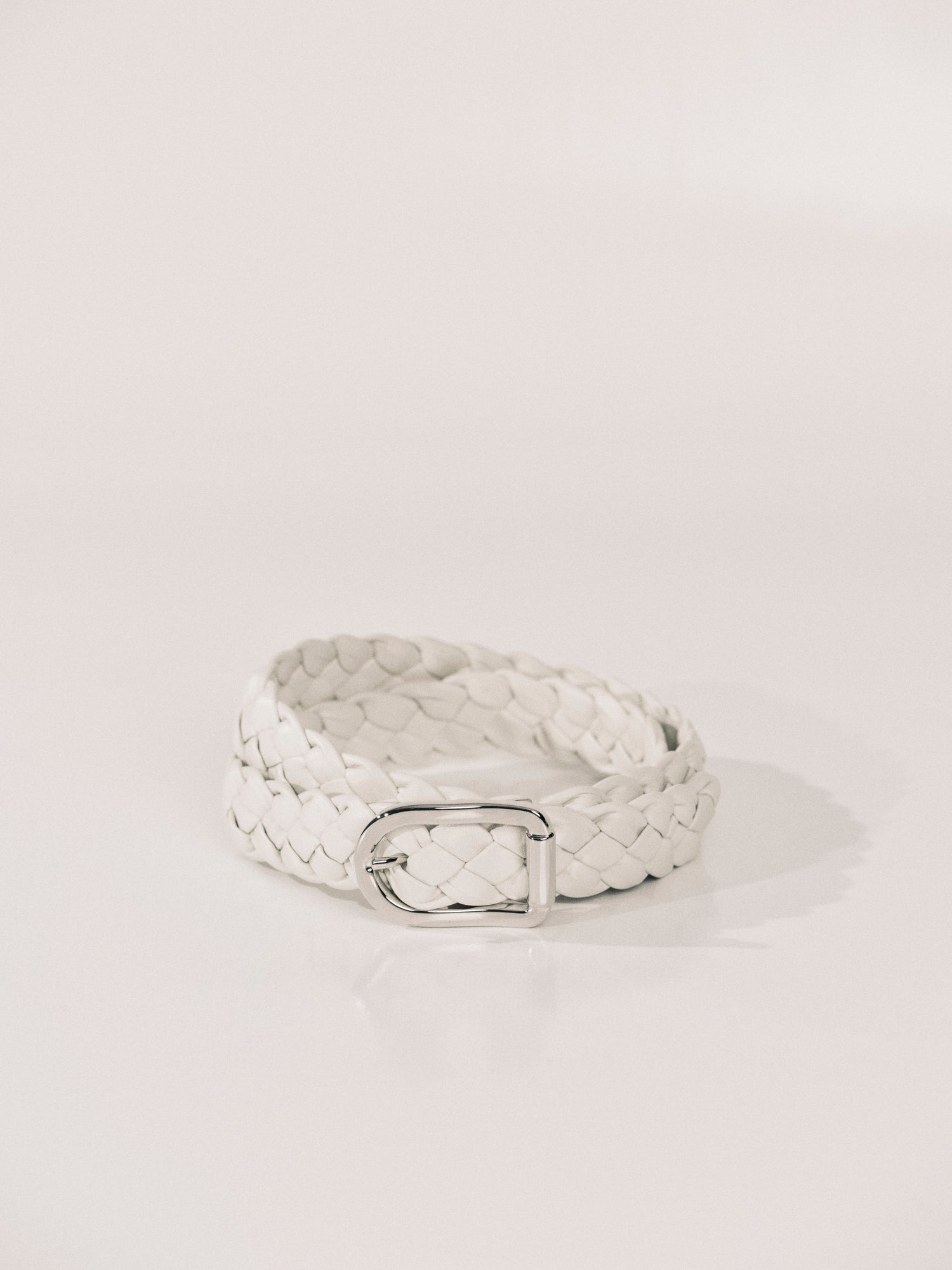 Mija Braided Belt | Ivory & Silver