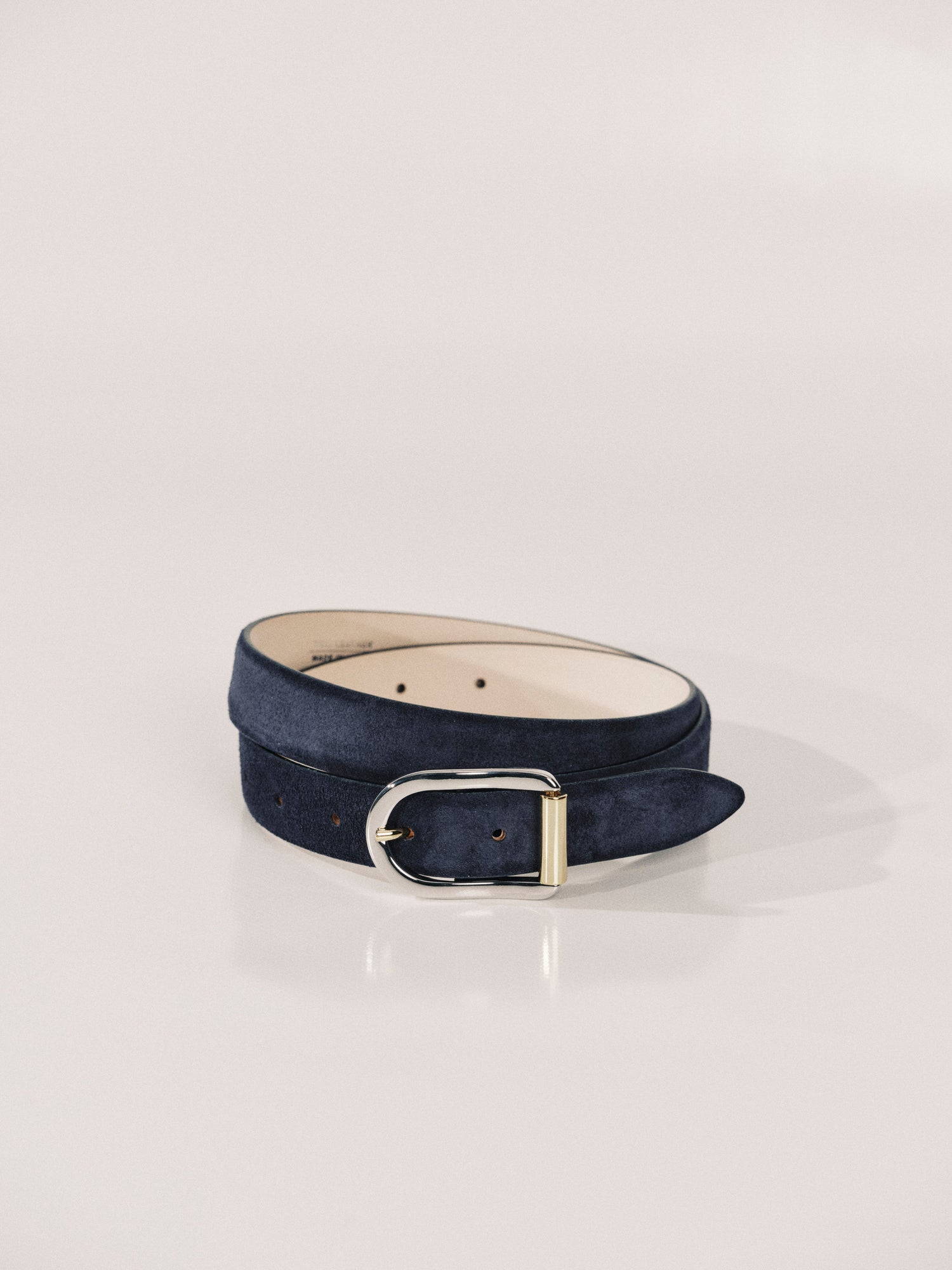 Mija Suede Belt | Deep Navy & Silver & 24K Gold