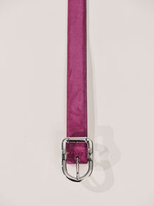 Mija Suede Belt | Magenta & Silver