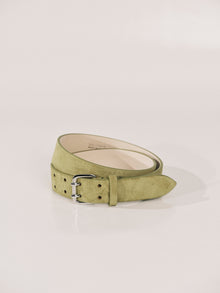 Mini Hutch Suede Belt | Moss & Silver