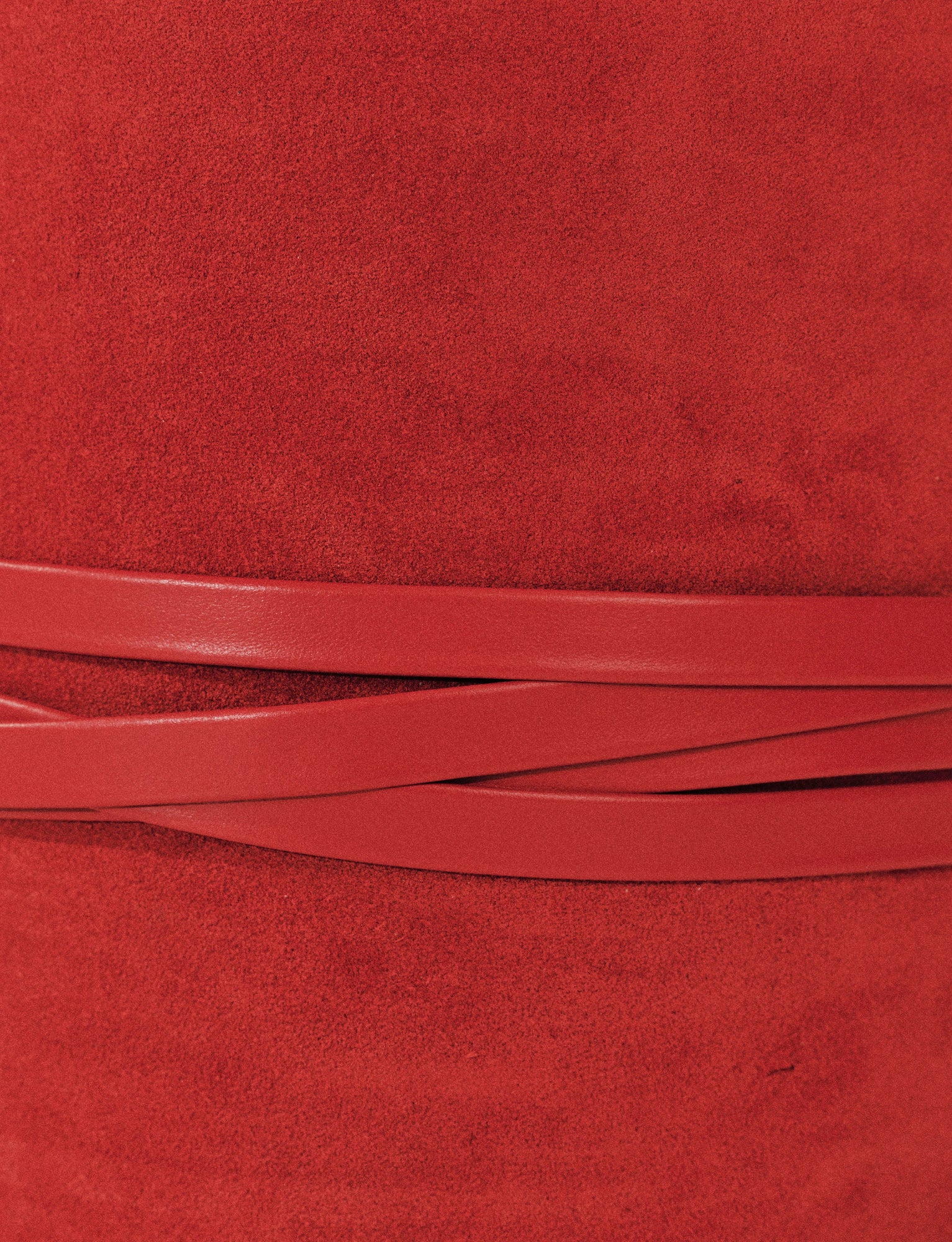 Undone Corset Belt | Poppy Red Suede