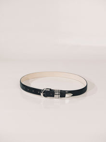Hollyhock Belt | Navy Lizard & Silver