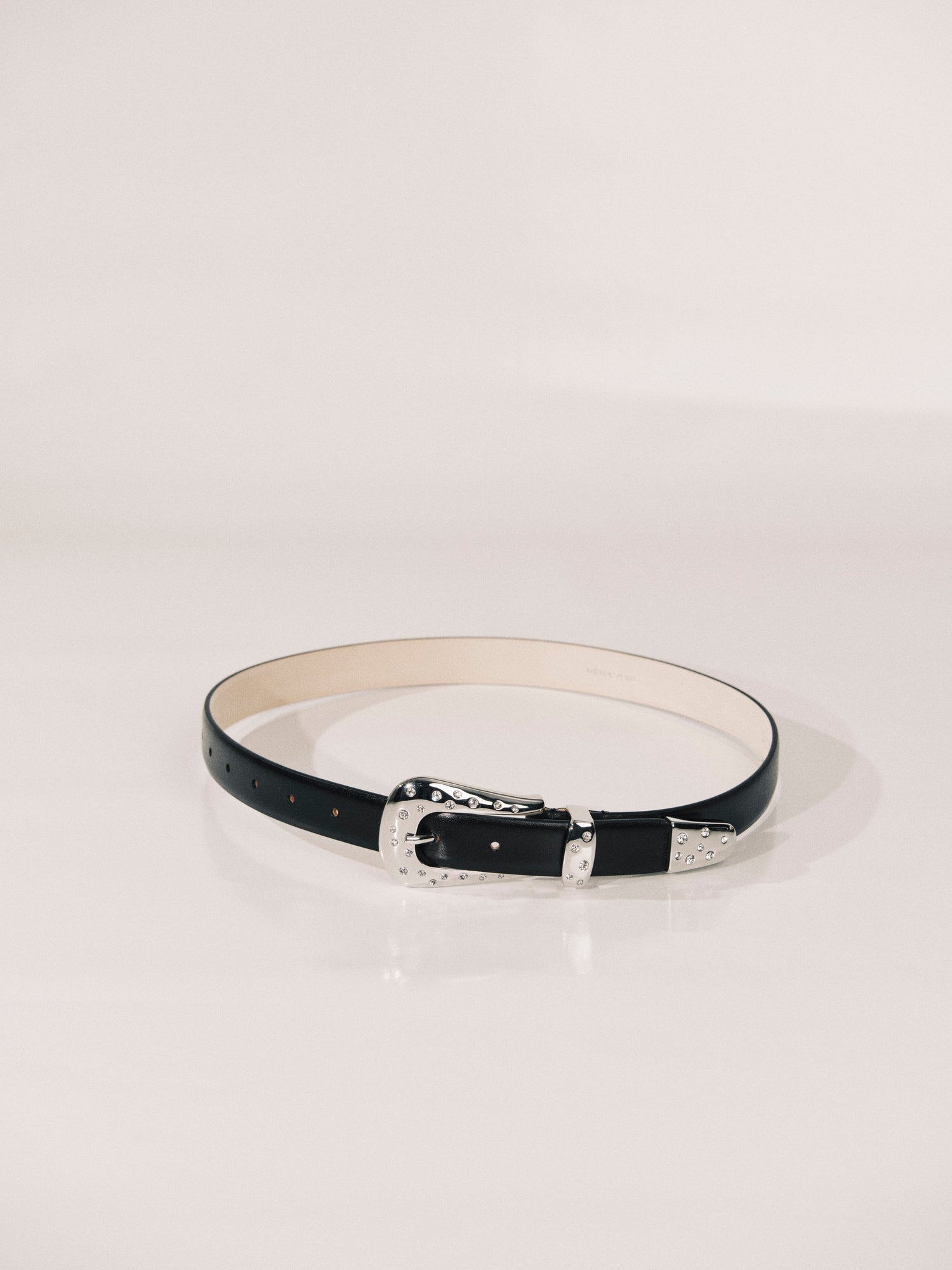 Colette Crystal Belt | Black & Silver