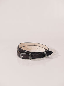 Constance Belt | Plum & Ostrich Silver