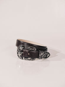 Vendome Belt | Plum Ostrich & Silver