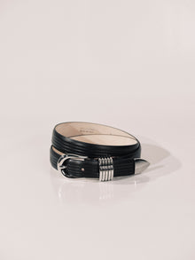 Hollyhock Corduroy Leather Black Silver | Black Corduroy Leather & Silver