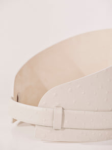 Bodice Corset Short Ivory Ostrich Silver | Ivory Ostrich & Silver