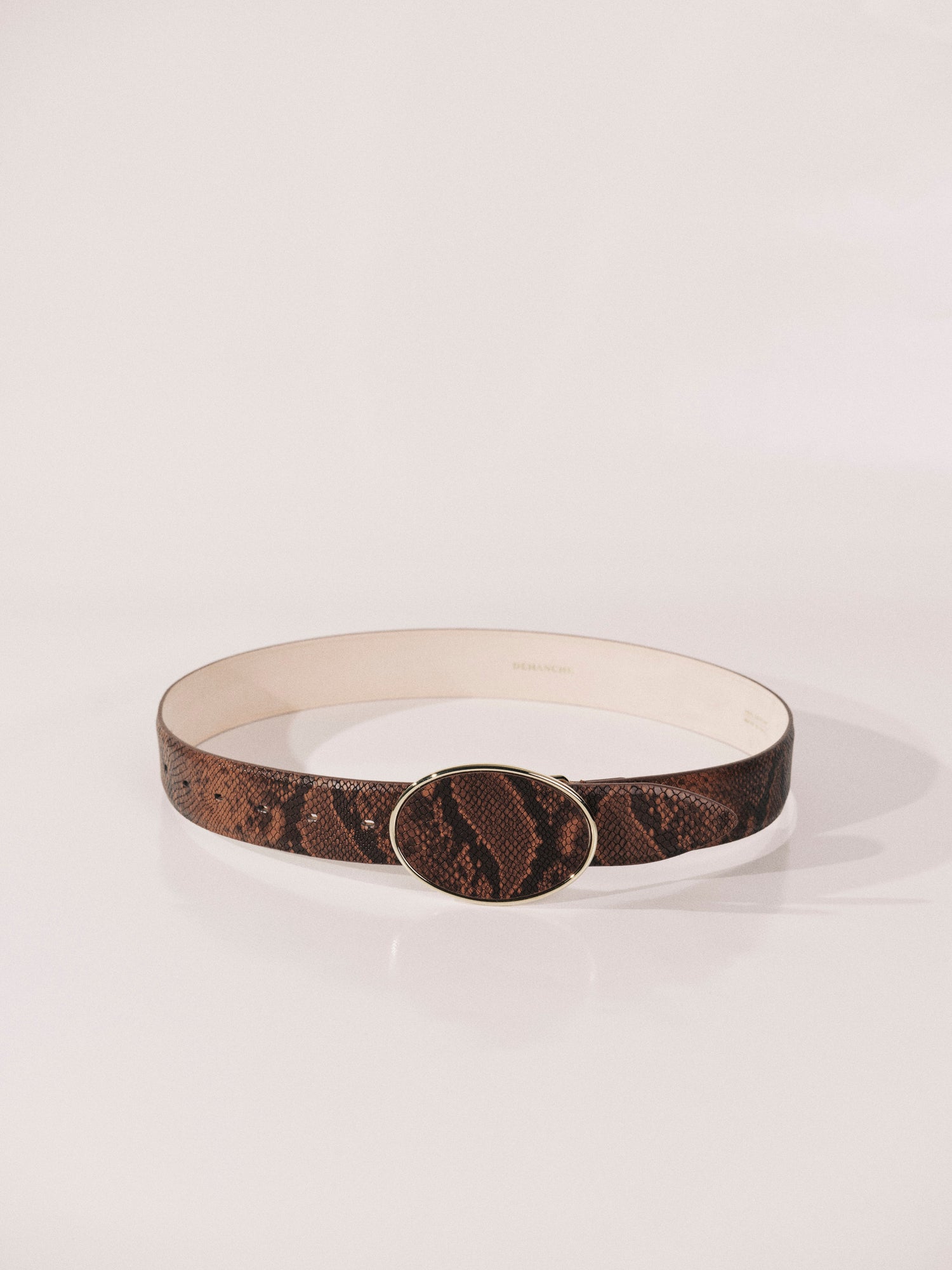 Flint Belt | Brown Python & Pale Gold