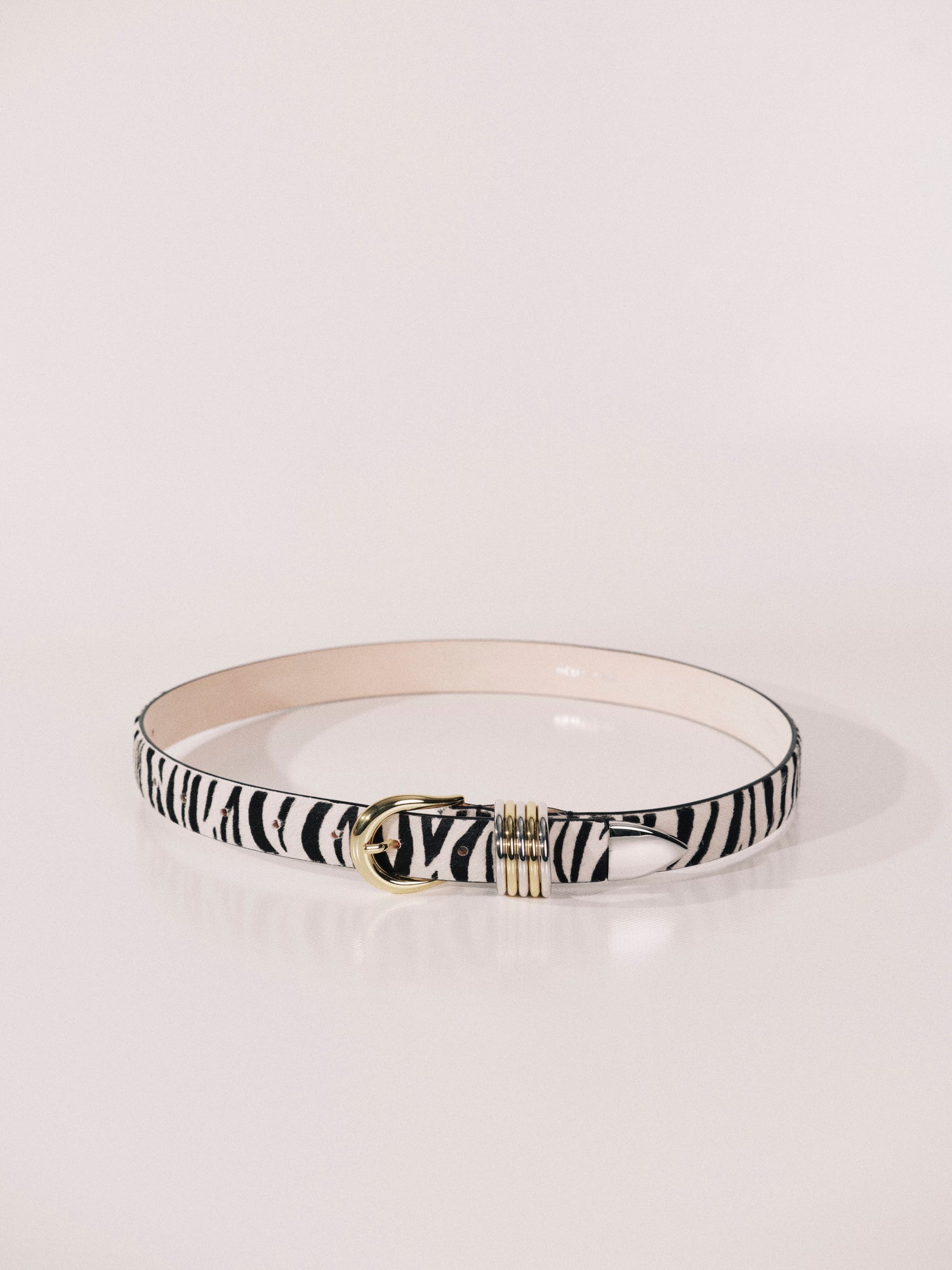 Hollyhock Zebra Calf Hair Mixed Metal | Black & White Zebra Calf Hair & Silver & 24K Gold