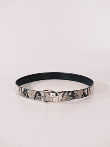 Reversible Belt Snake & Black Silver | Ivory & Brown Snake & Black Silver