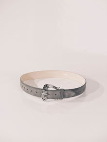 Cupid Suede Belt | Fog & Silver