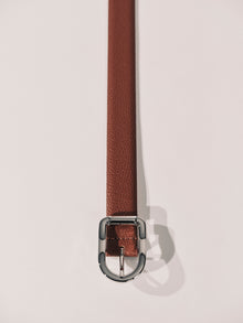 Mija Leather Belt | Camel Pebble & Silver