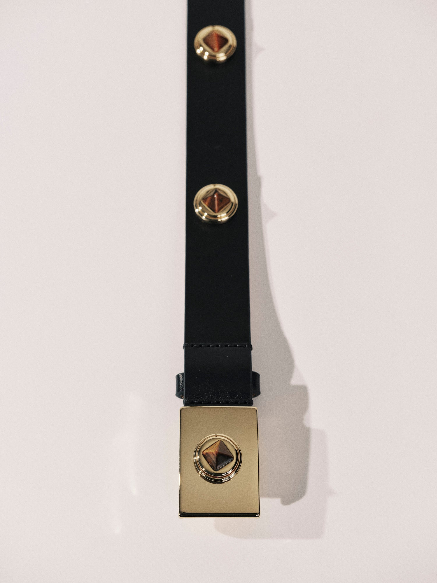 Medora Belt | Black & Tiger'S Eye Gold