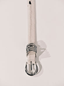 Hollyhock Belt | Black & White Dalmatian & Silver