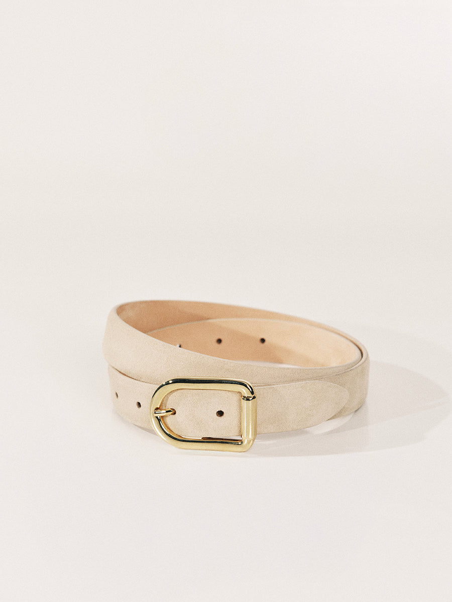 Mija Suede Belt | Papyrus & 24K Gold