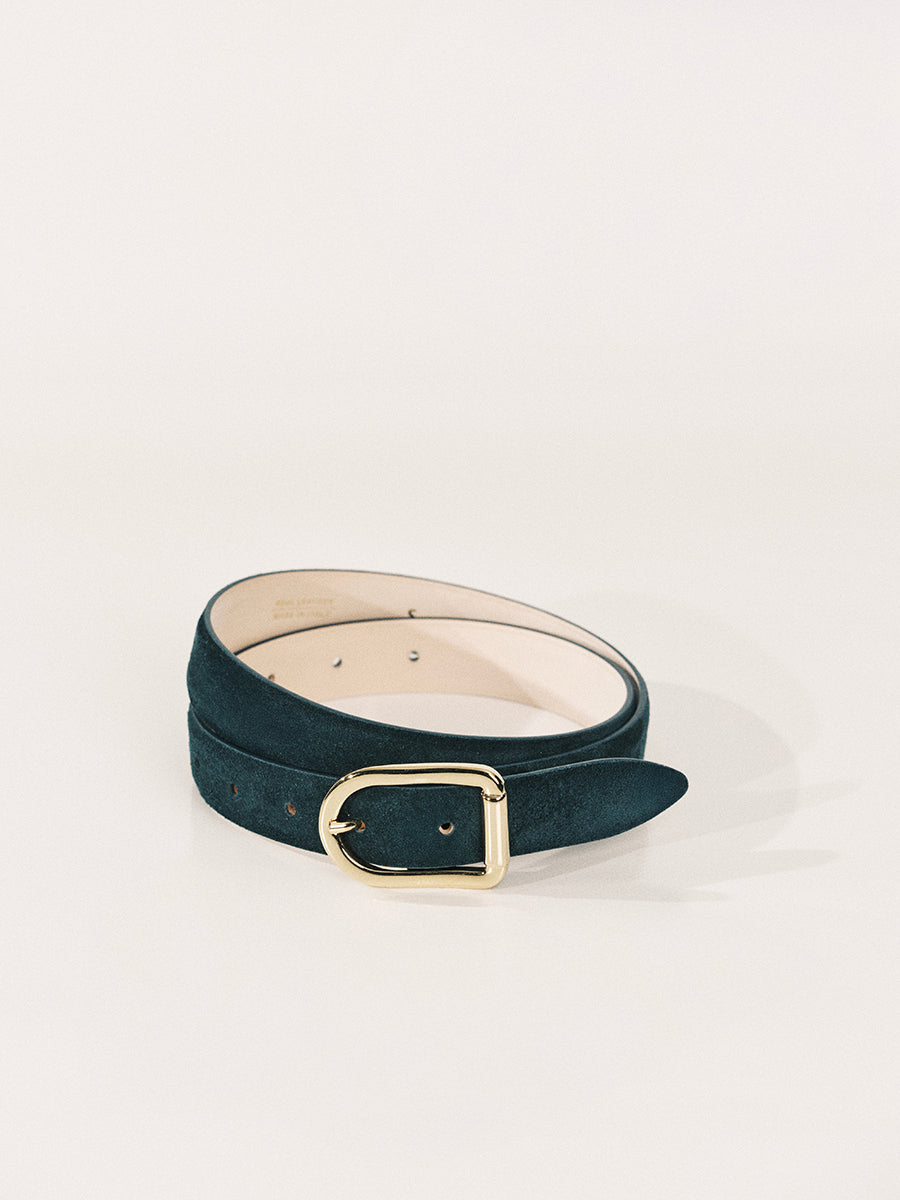 Mija Belt | Emerald Suede & 24K Gold