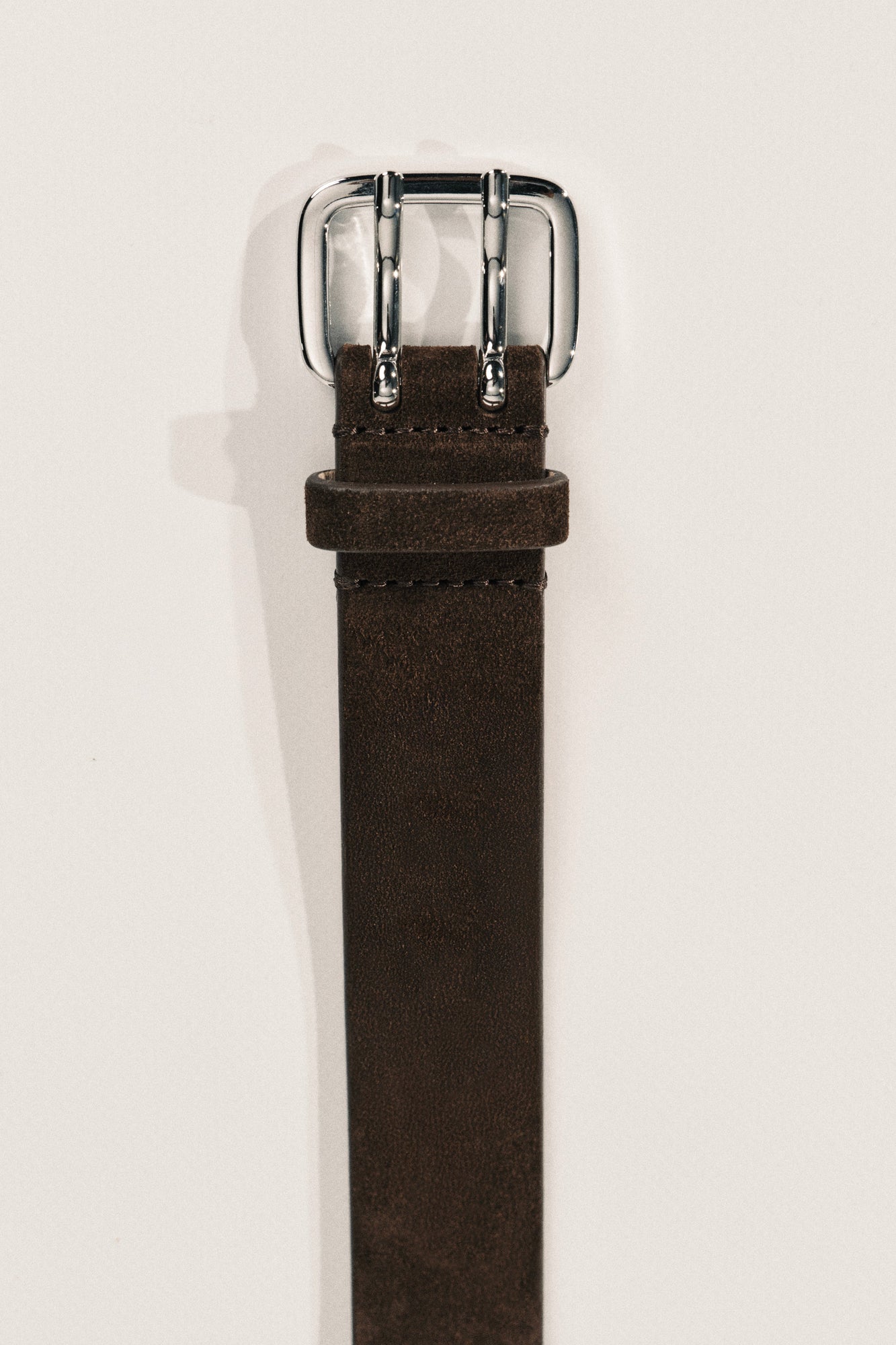 Mini Hutch X-Long Suede Belt | Chocolate & Silver