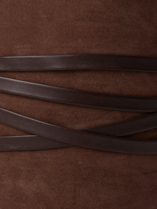 Undone Corset Suede Belt | Chocolate