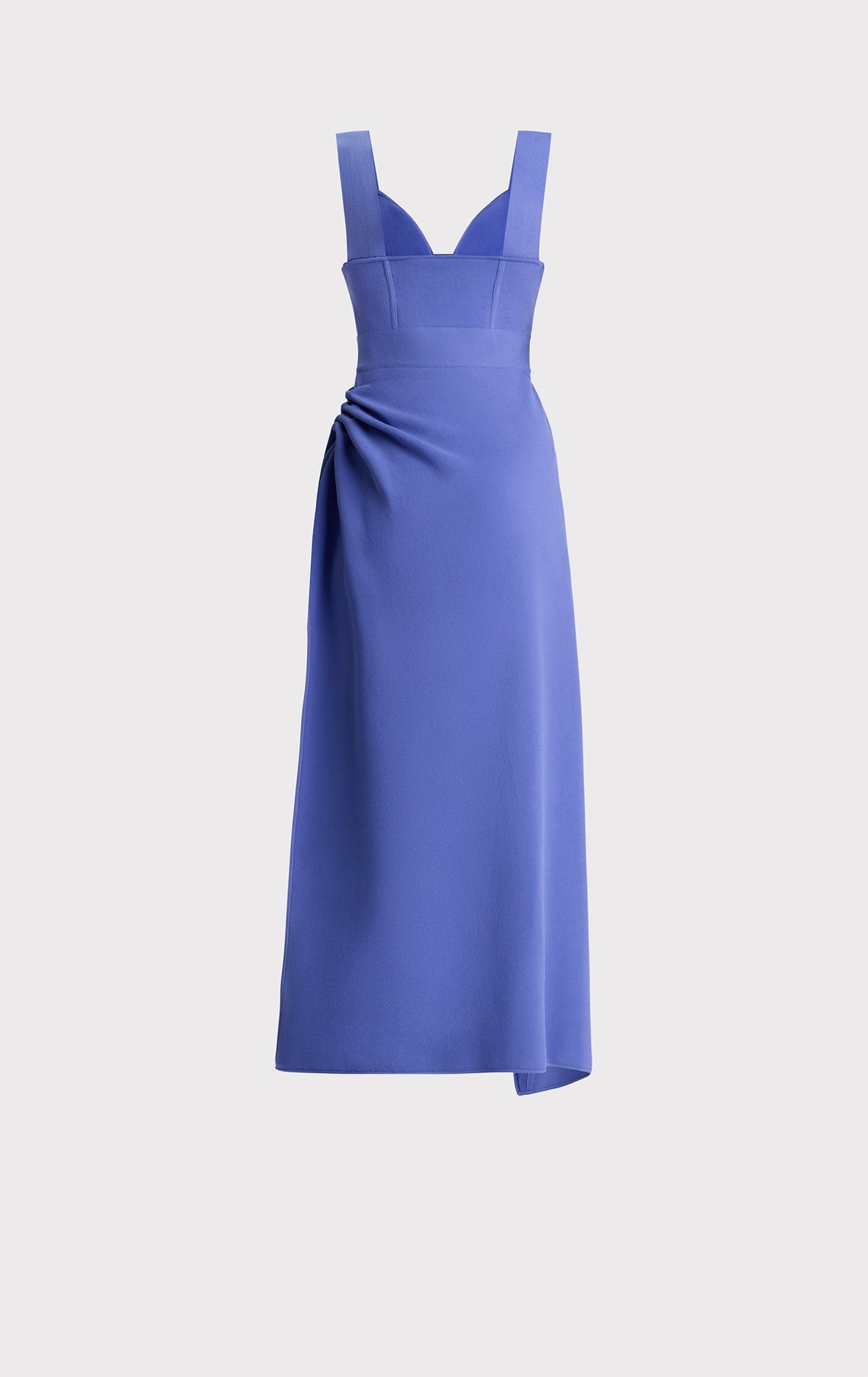 Draped Milano High Low Gown | Blue Iris