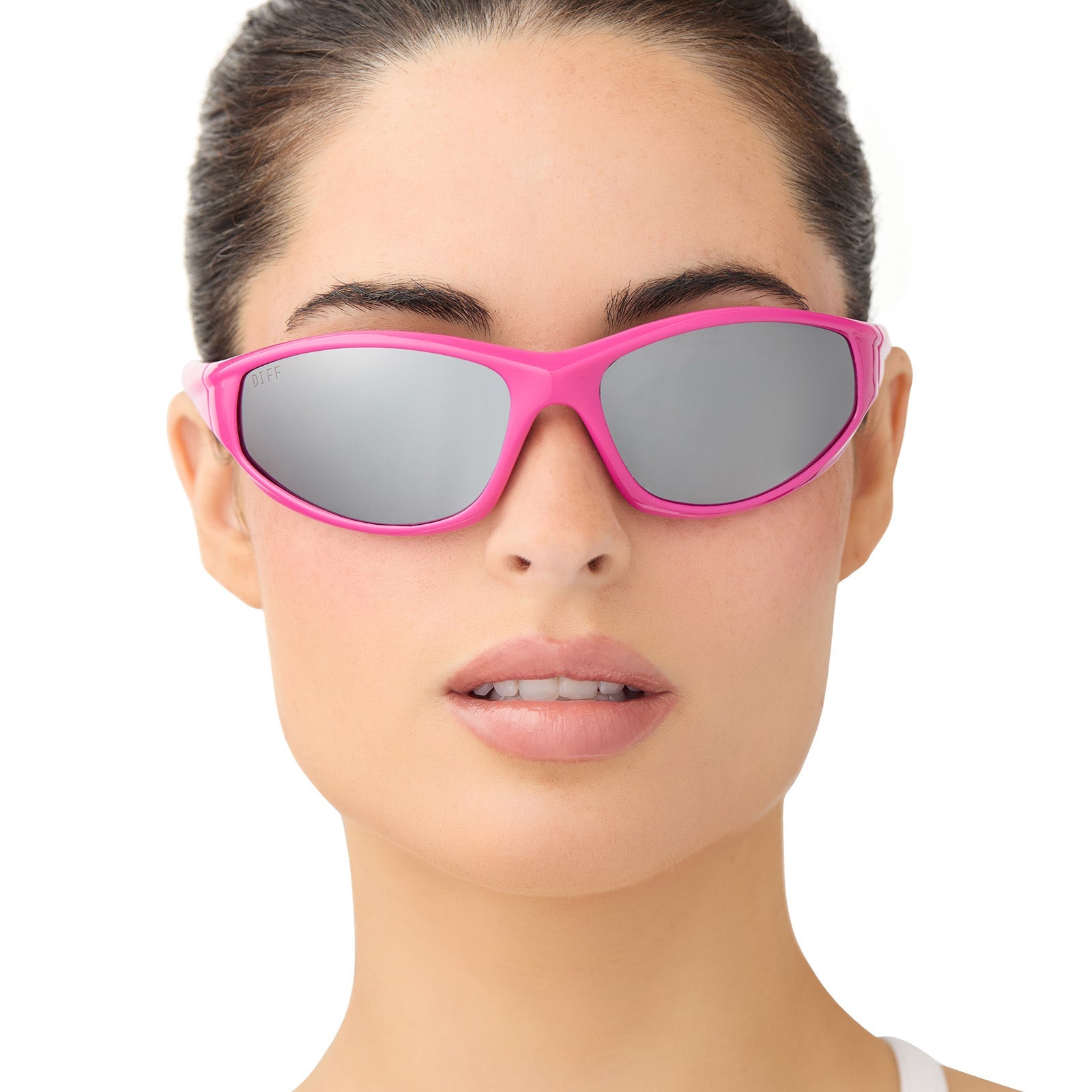 Womens | Lightning Sunglasses | Neon Pink | Silver Polarized Lenses