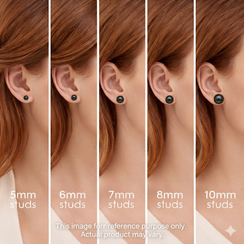 AA+ Round Stud Earrings | 14K Yellow Gold | Black Tahitian Pearl | 11mm - 12mm | Pushback Clasp