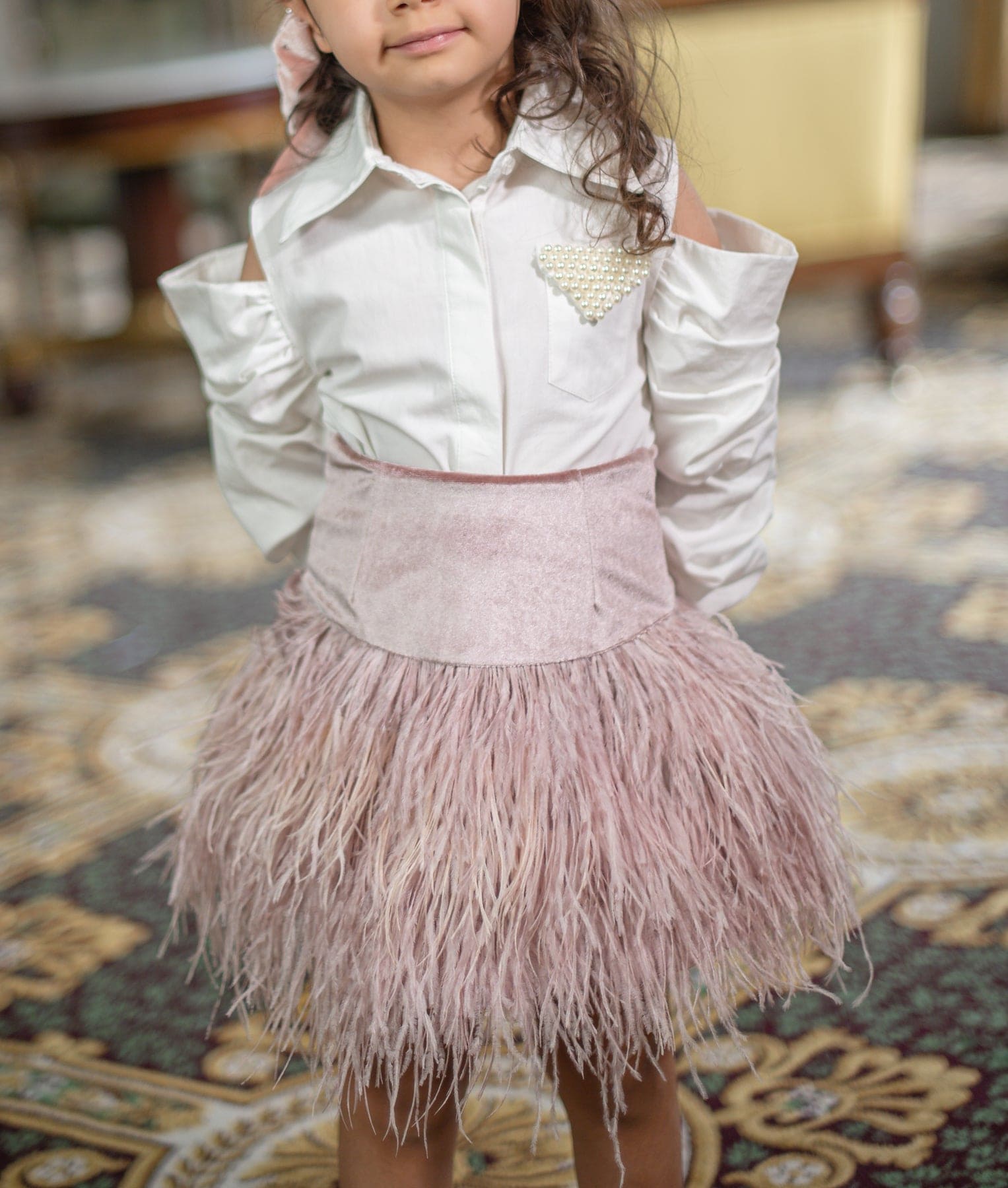 Girl | Feather Skirt | Dusty Pink