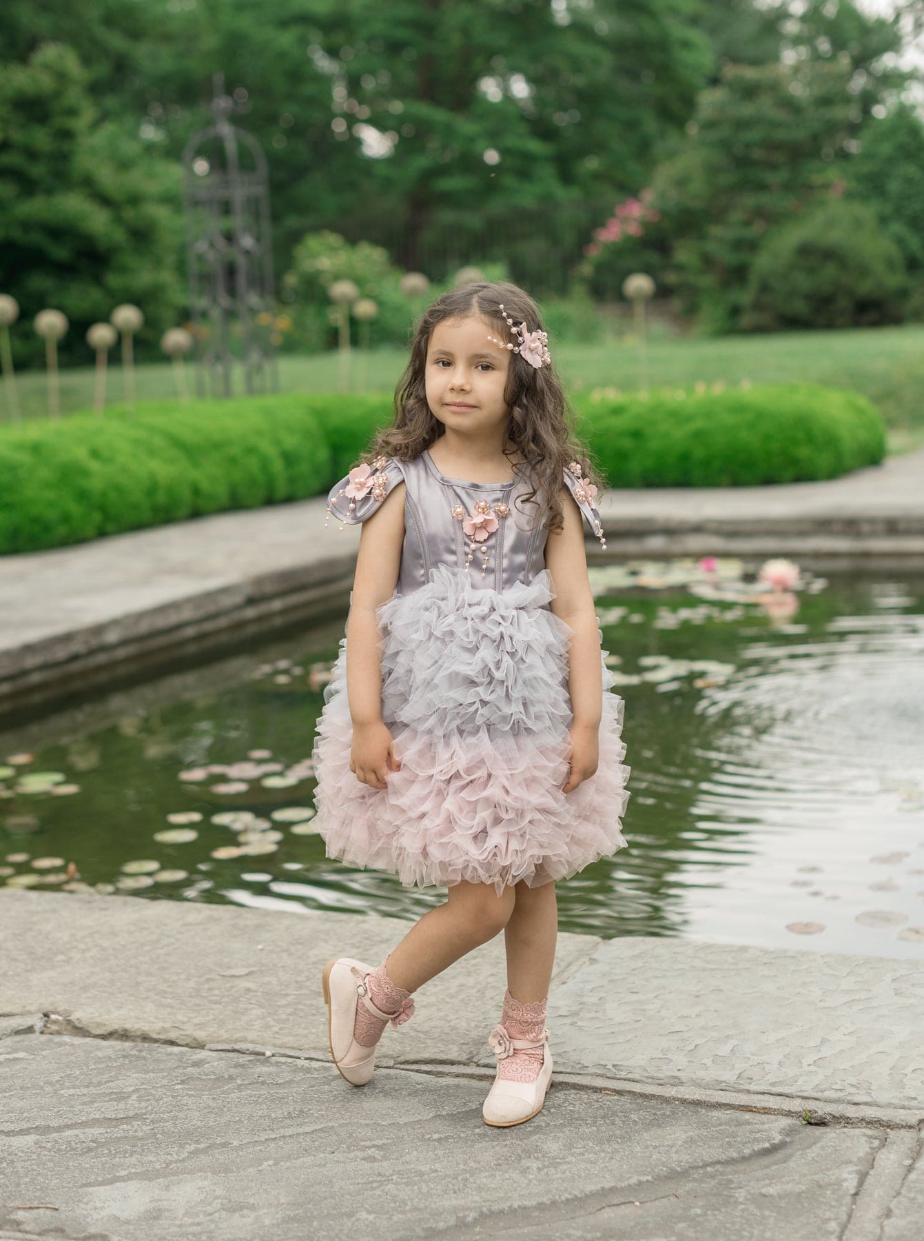 Mia Grey and Pink Ombré Cupcake Tulle Dress | Grey