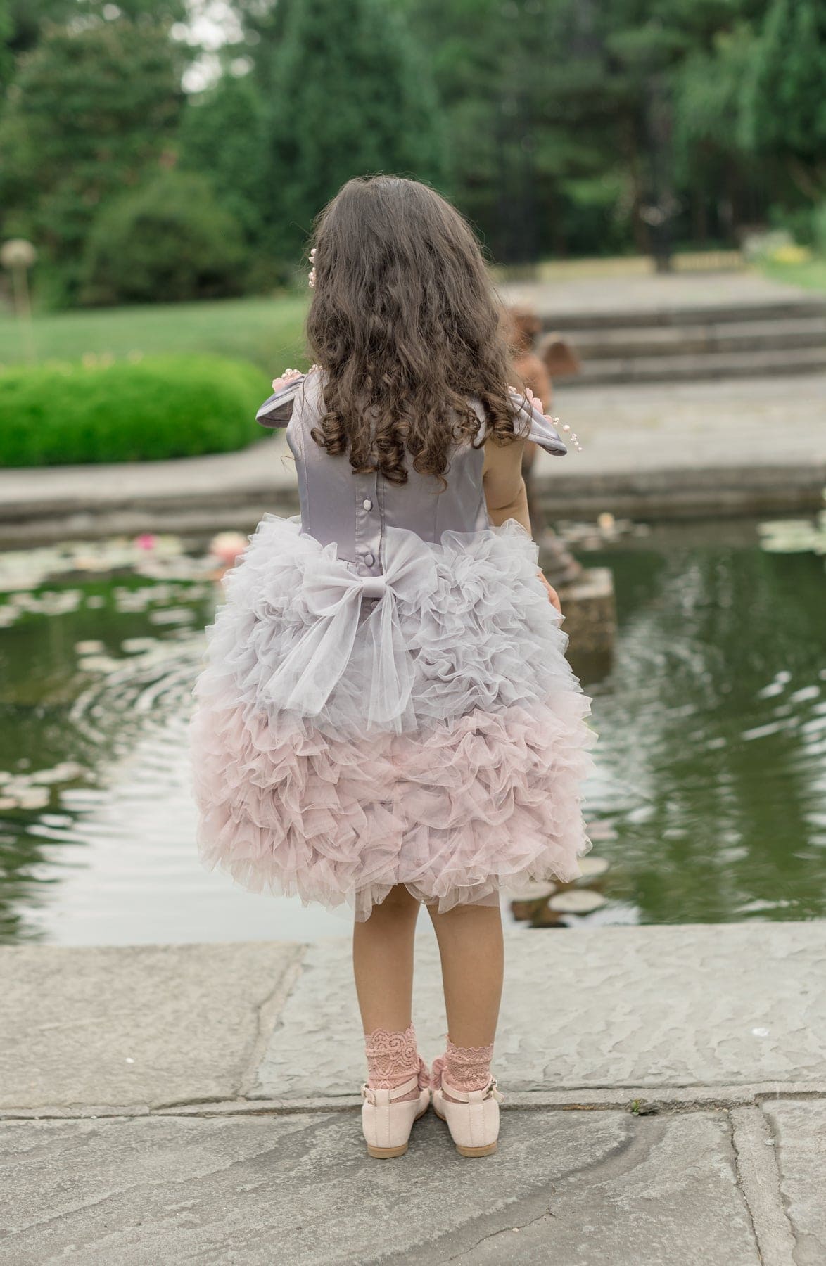 Mia Grey and Pink Ombré Cupcake Tulle Dress | Grey