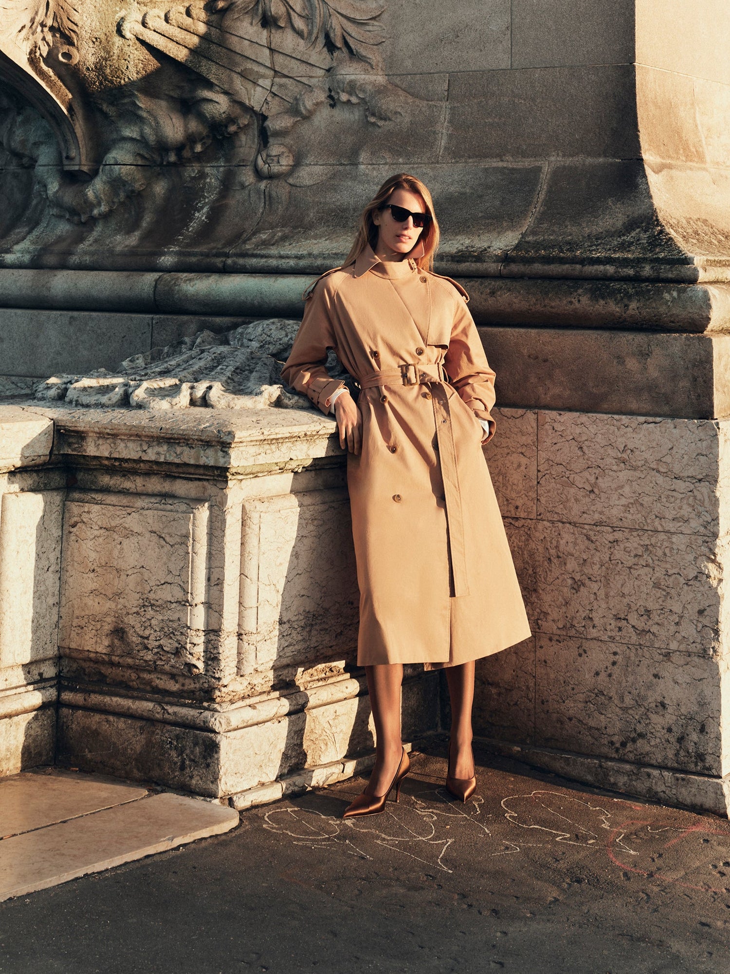 Long Trench Coat | Tan