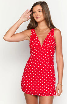 Daphne Mini Dress | Red Polka Dot