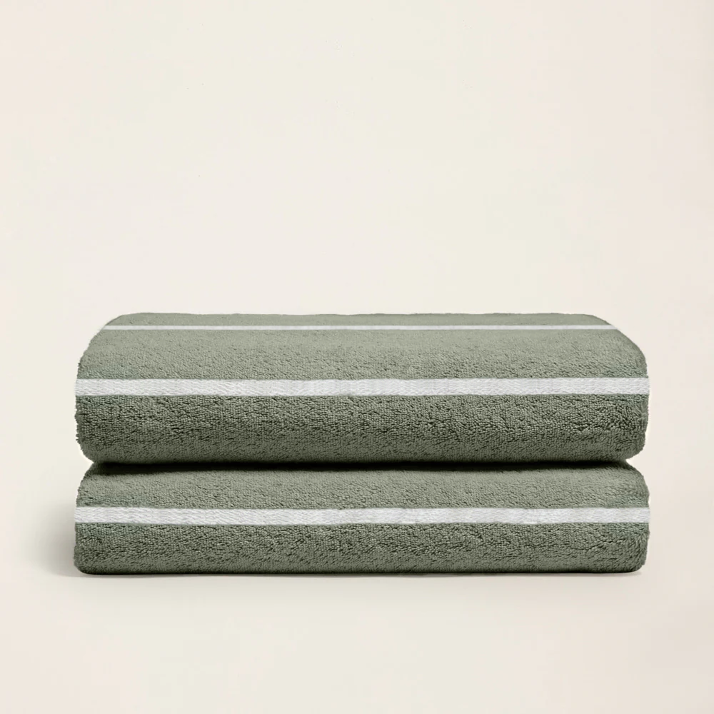 Deia Australian Cotton Towels | Sage/Ecru