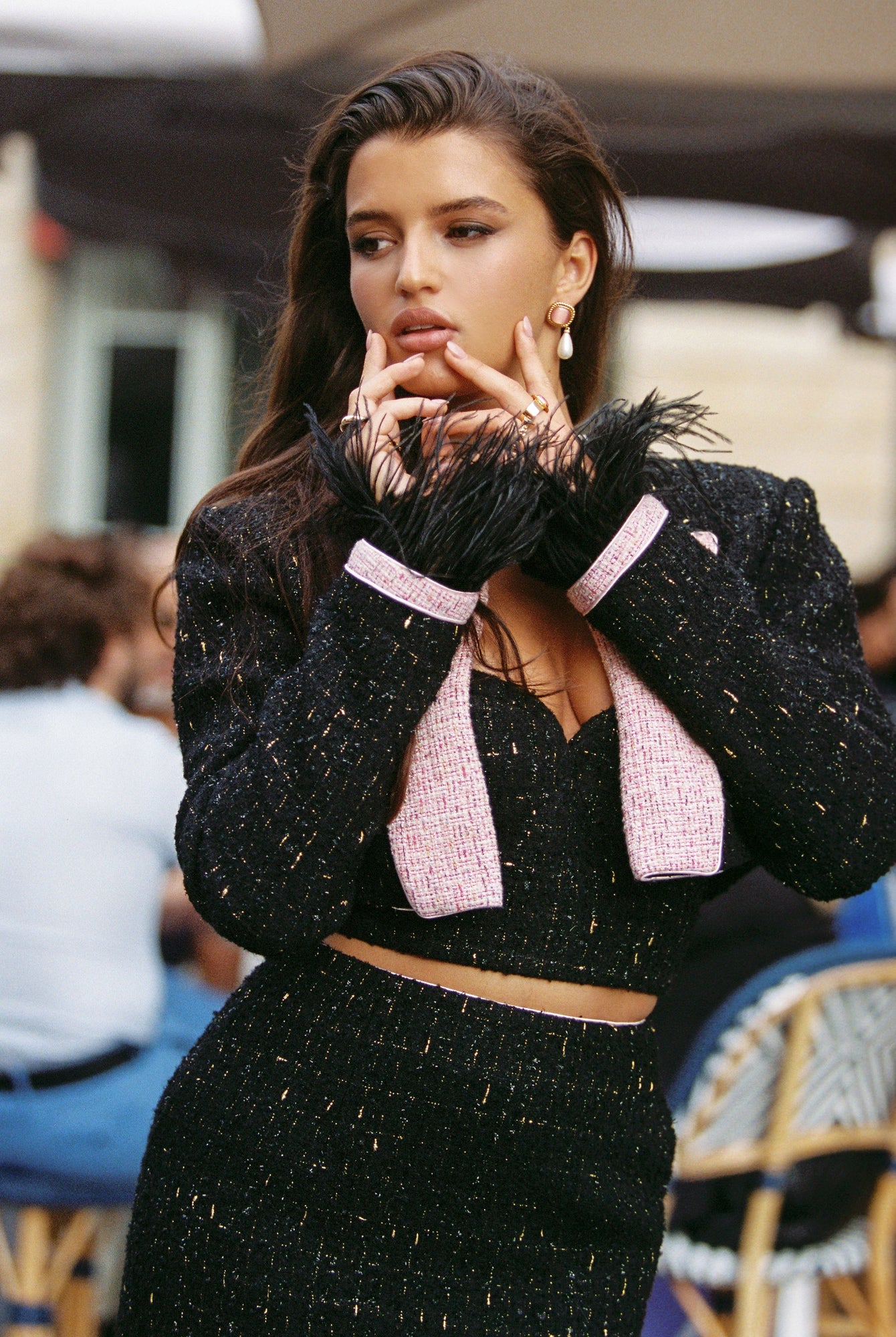 Jaina Tweed Jacket | Black