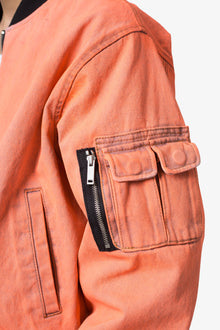 Denim Bomber Jacket | Orange