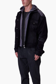 Denim Dissolved Trucker Jacket | Black x Grey