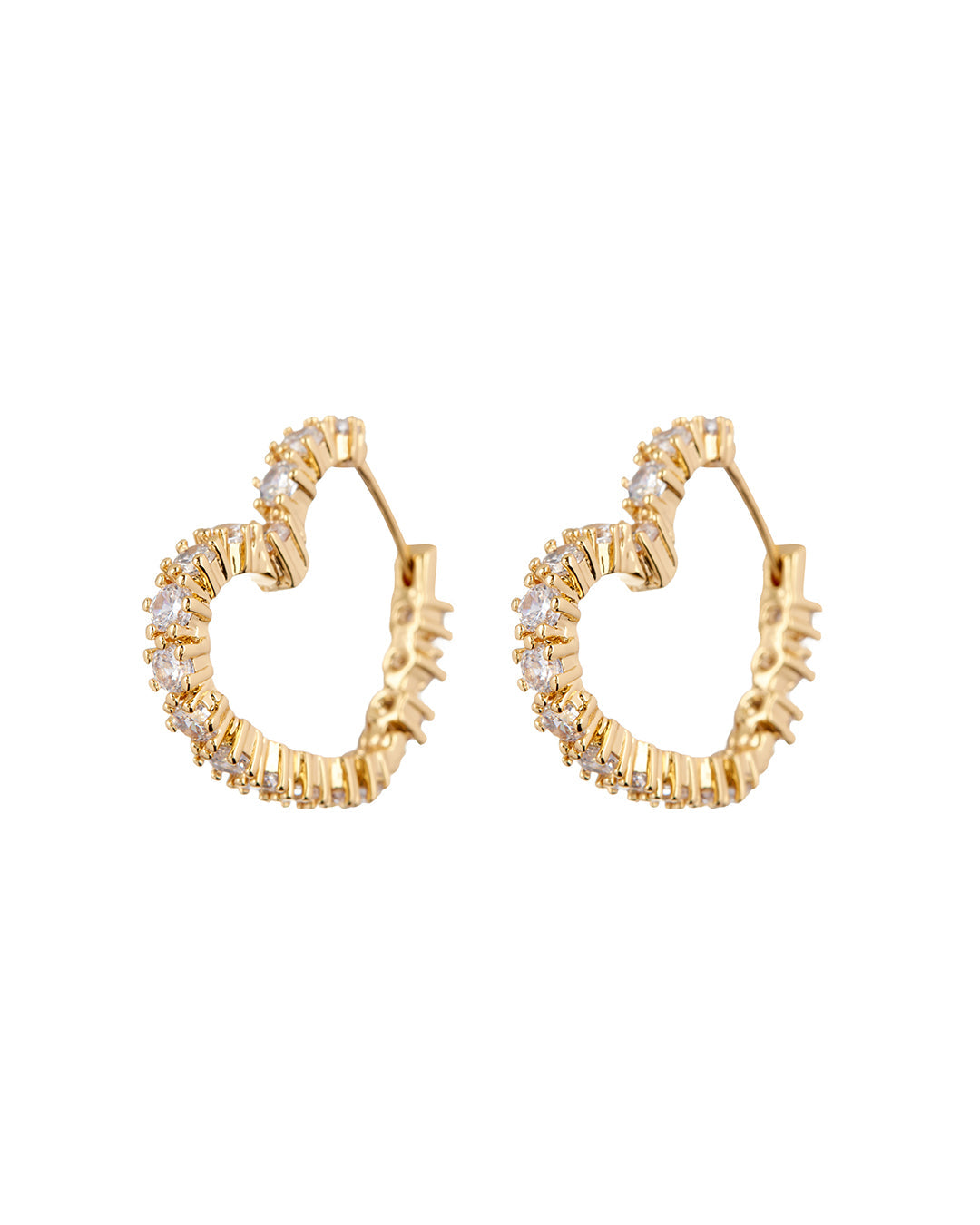 Diamond Heart Bijoux Hoops - Gold | Plated Gold