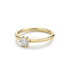 Women | Diamond Solitaire Stacking Ring – April | 14k Yellow Gold