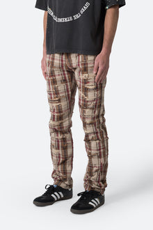 Distressed Plaid Pants | Multi