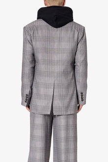 Double Breasted Suit Jacket | Black x Grey