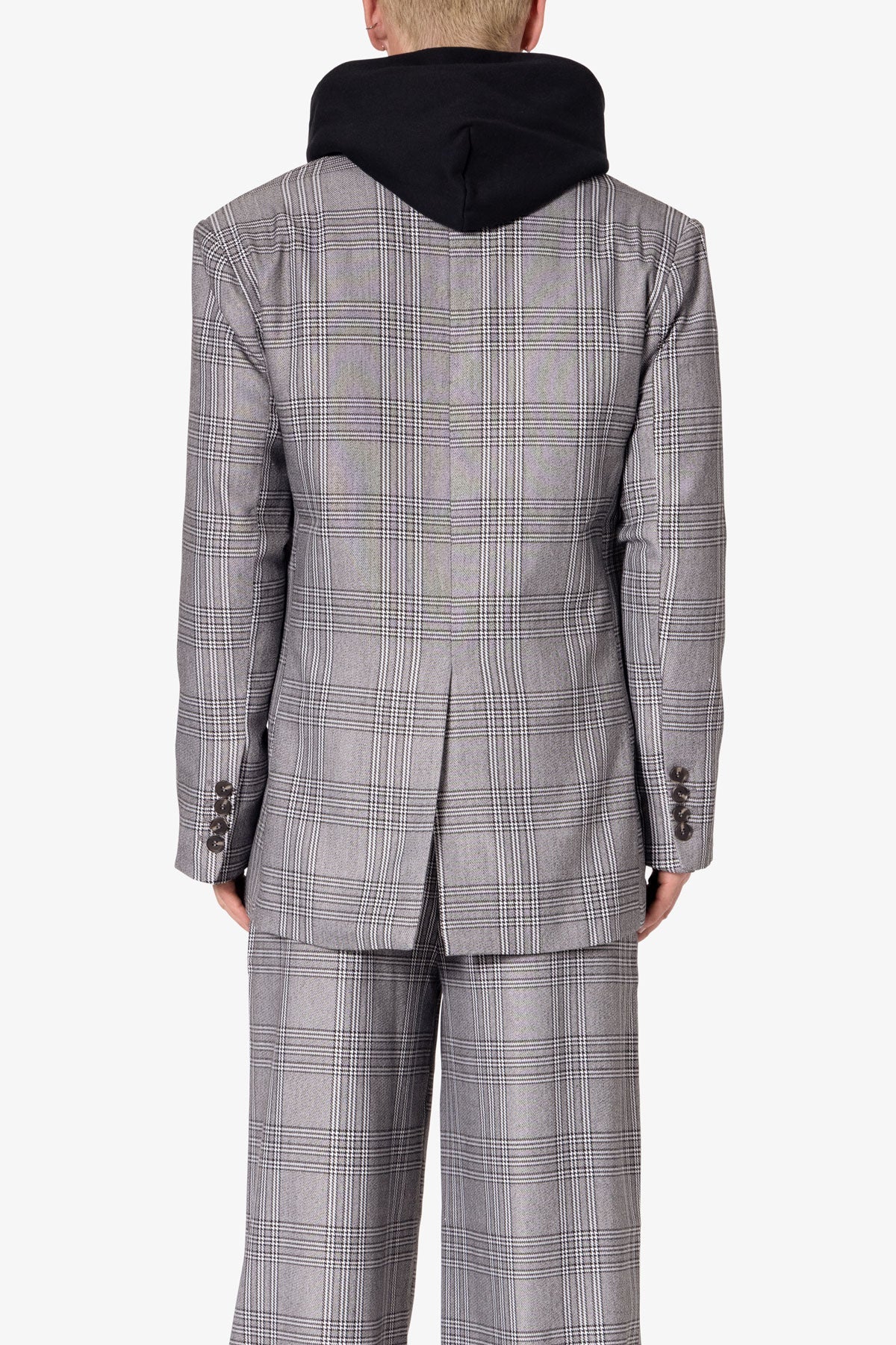Double Breasted Suit Jacket | Black x Grey