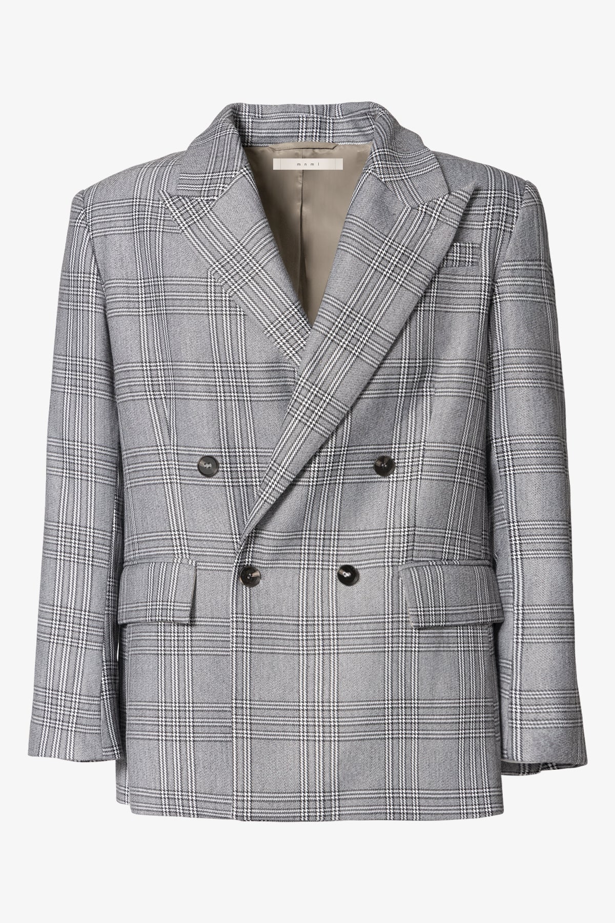 Double Breasted Suit Jacket | Black x Grey