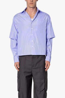 Double Layer Pinstripe Shirt | Blue
