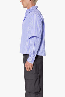 Double Layer Pinstripe Shirt | Blue
