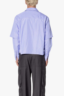 Double Layer Pinstripe Shirt | Blue