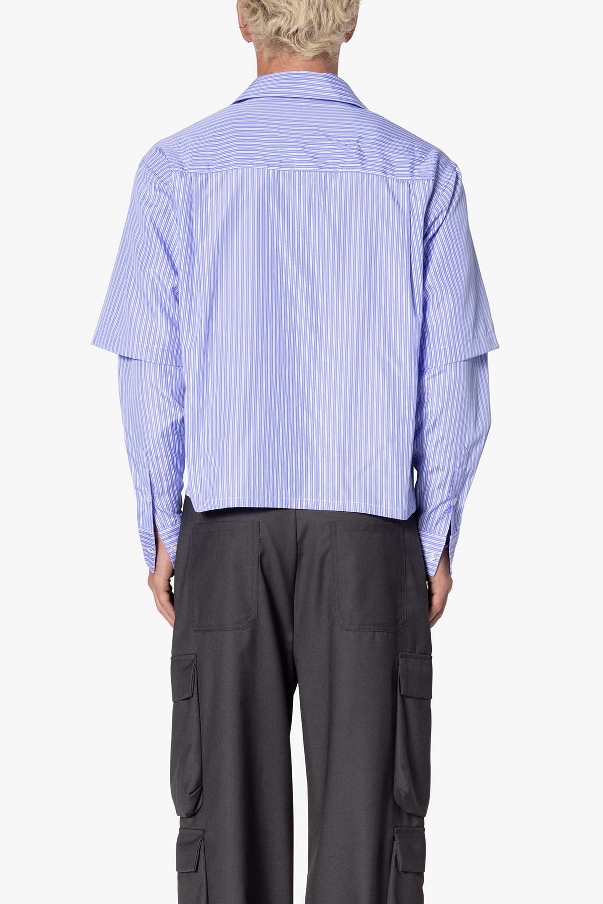 Double Layer Pinstripe Shirt | Blue