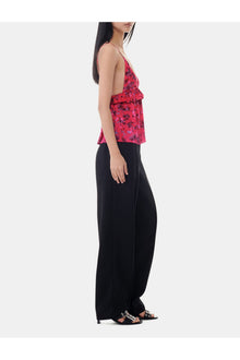 Drapey Melange Pleat Trousers | Black