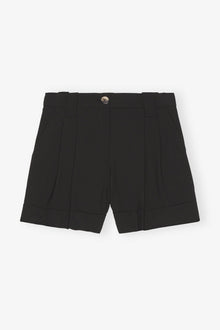 Drapey Melange Shorts | Black