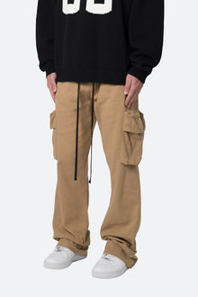 Drawcord Flare Cargo Pants | Khaki