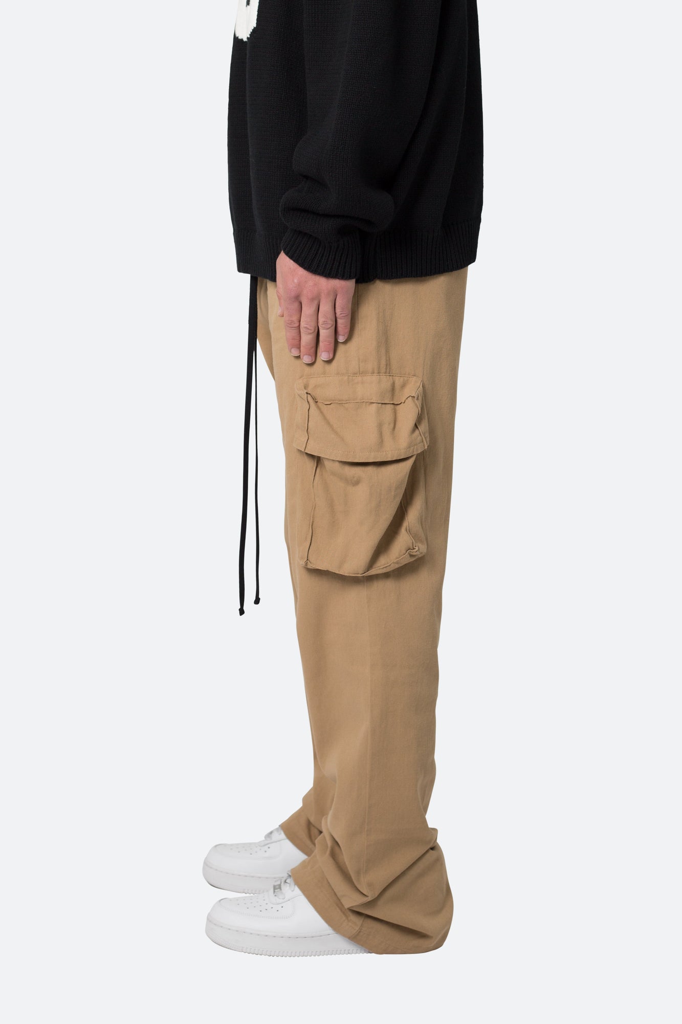 Drawcord Flare Cargo Pants | Khaki