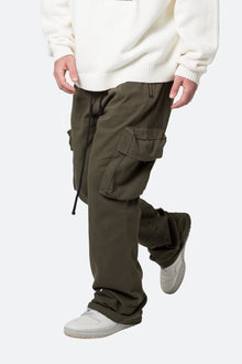 Drawcord Flare Cargo Pants | Olive